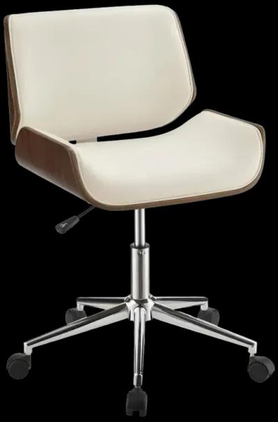 Addilyn Adjustable Height Office Chair Ecru And Chrome