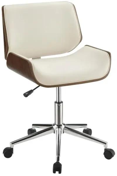 Addilyn Adjustable Height Office Chair Ecru And Chrome