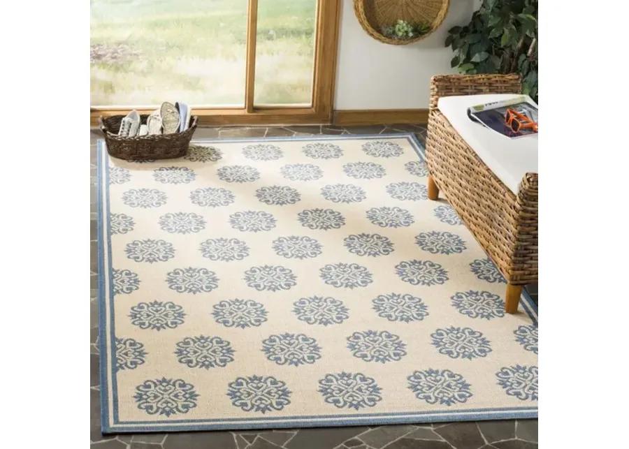 LINDEN 181 Collection LND181M-5 Blue / Creme 5'-3" X 7'-6"