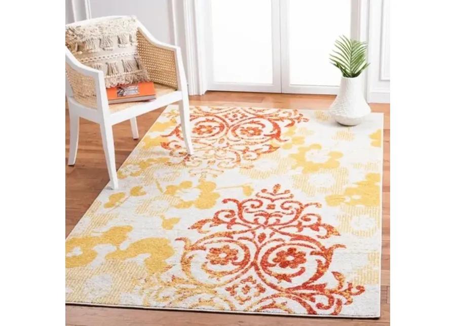 Adirondack Contemporary Grey / Gold 6' X 9' Powerloomed Rug