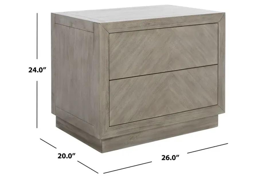 Steve 2 Drawer Wood Nightstand