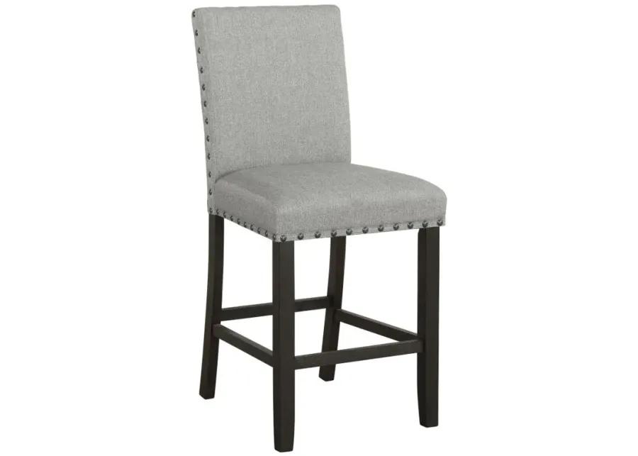 Kentfield Solid Back Upholstered Counter Height Stools Grey and Antique Noir (Set of 2)