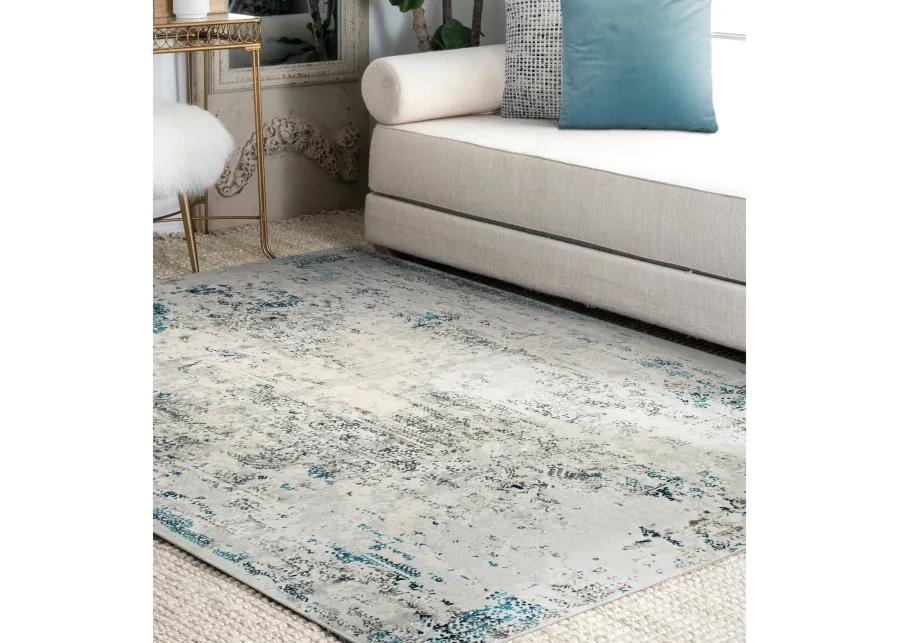 ARIELLA Blue/Grey Rectangle 2'6" x 10 ft Rug