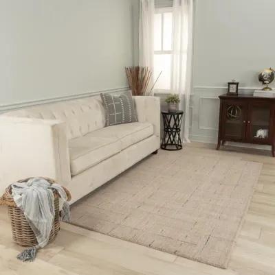 Kiki Lt.Brown Solid/Tone on Tone  Wool 5' x 7'6" rectangle Rug