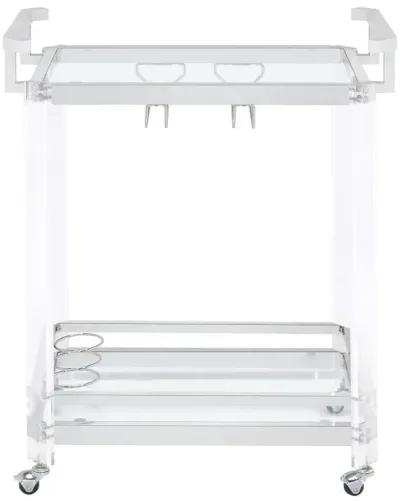 Jefferson 2-tier Glass Serving Cart Clear