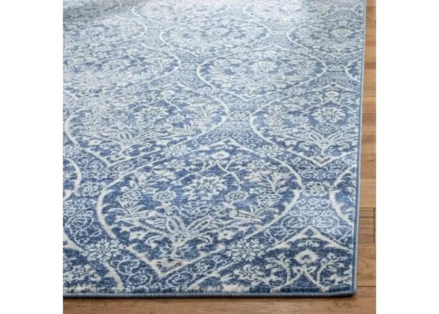 Brentwood 860 Navy / Light Grey 2' X 12' Runner Powerloomed Rug