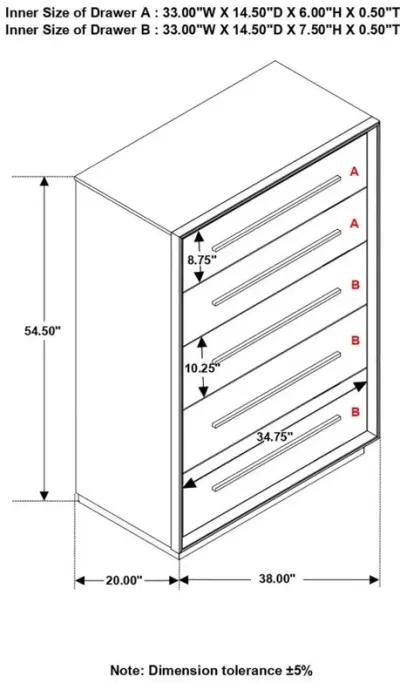 Durango 5-drawer Chest Smoked Peppercorn