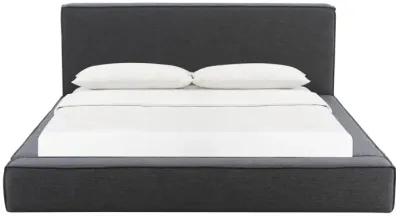 Olafur Black Linen Queen Bed