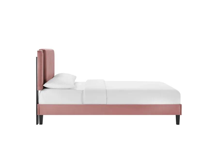 Zahra Channel Tufted Performance Velvet Full Platform Bed