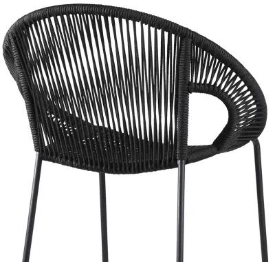 Acapulco 30" Indoor Outdoor Steel Bar Stool with Black Rope