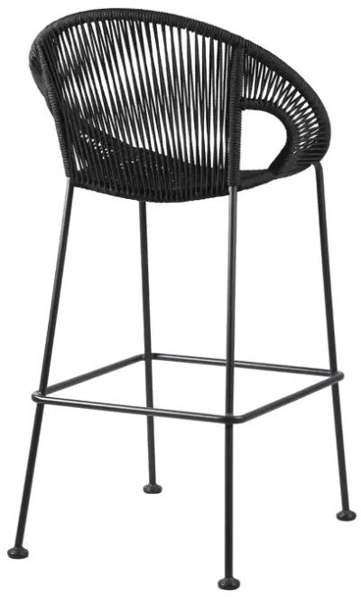 Acapulco 30" Indoor Outdoor Steel Bar Stool with Black Rope