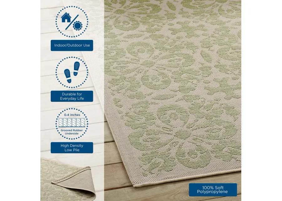 Ariana Vintage Floral Trellis 9x12 Indoor and Outdoor Area Rug