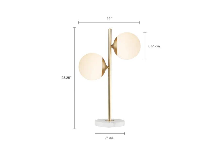 INK+IVY Holloway White/Gold Marble Base Table Lamp