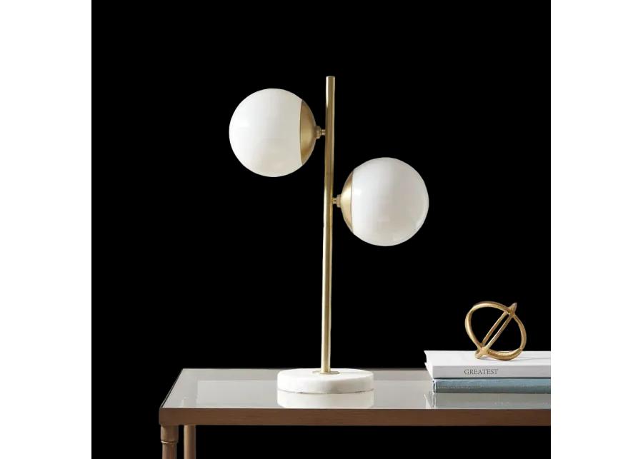 INK+IVY Holloway White/Gold Marble Base Table Lamp