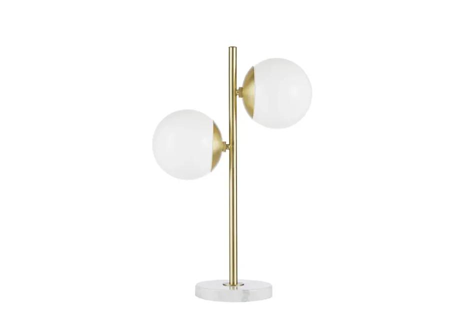 INK+IVY Holloway White/Gold Marble Base Table Lamp