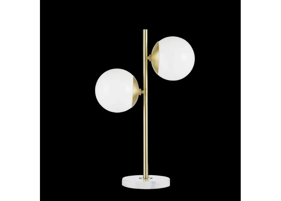 INK+IVY Holloway White/Gold Marble Base Table Lamp