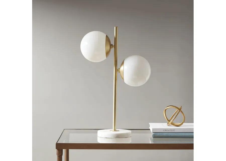 INK+IVY Holloway White/Gold Marble Base Table Lamp