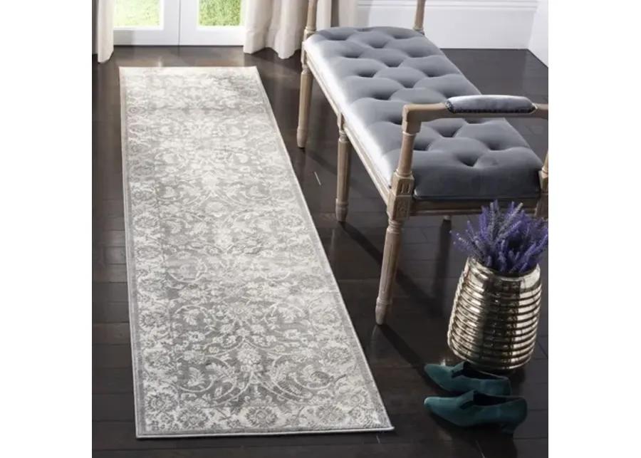 Brentwood 844 Cream / Grey 2' X 6' Runner Powerloomed Rug