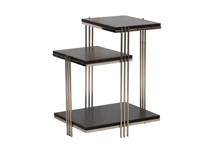 Metal/wood, 24" Three Tier Side Table