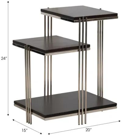 Metal/wood, 24" Three Tier Side Table