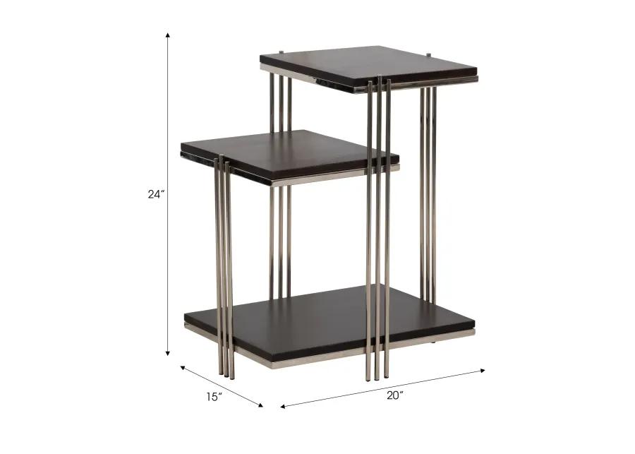 Metal/wood, 24" Three Tier Side Table