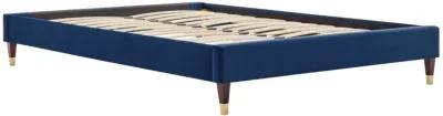 Harlow Queen Performance Velvet Platform Bed Frame