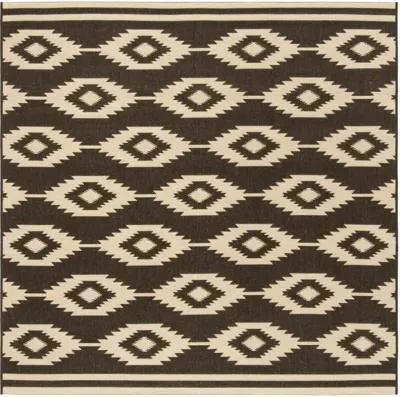 LINDEN 171 Collection LND171U-6SQ Creme / Brown 6'-7" X 6'-7" Square