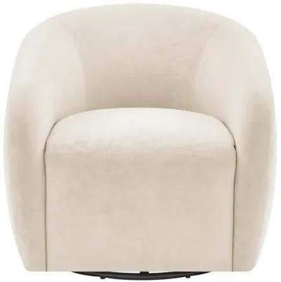 Regina Velvet Swivel Accent Arm Chair, Dainty Cream