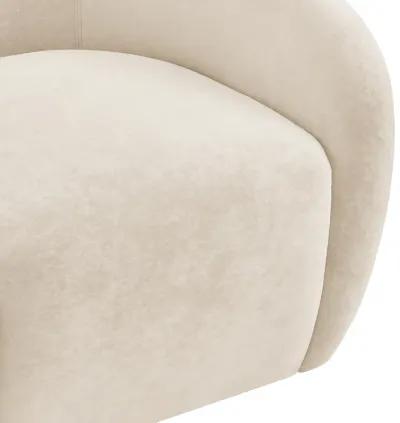 Regina Velvet Swivel Accent Arm Chair, Dainty Cream