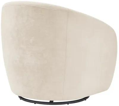 Regina Velvet Swivel Accent Arm Chair, Dainty Cream