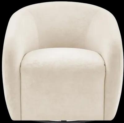 Regina Velvet Swivel Accent Arm Chair, Dainty Cream