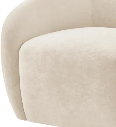 Regina Velvet Swivel Accent Arm Chair, Dainty Cream