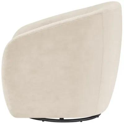 Regina Velvet Swivel Accent Arm Chair, Dainty Cream