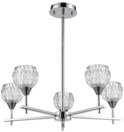 Kersey 24" Wide 5-Light Chandelier - Polished Chrome