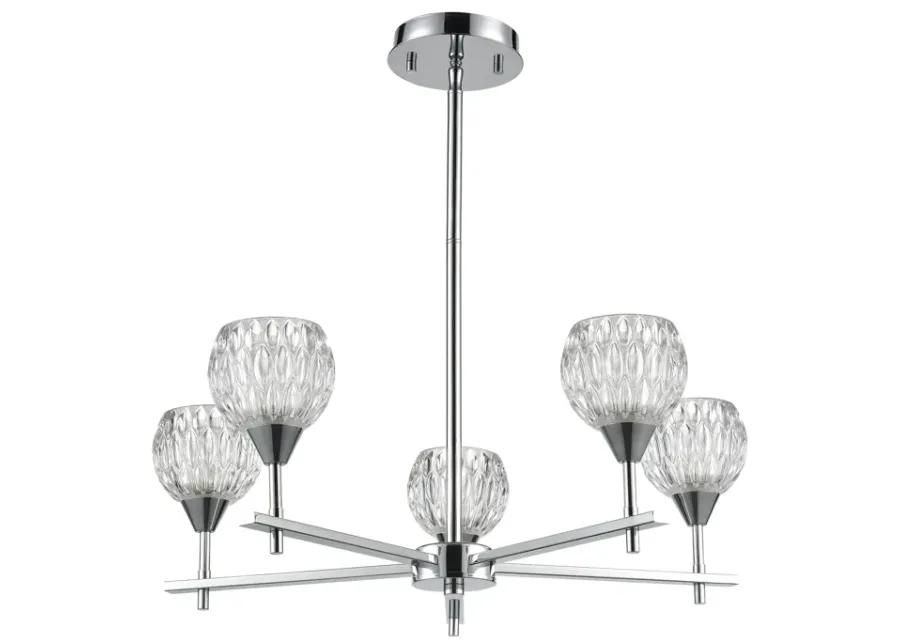 Kersey 24" Wide 5-Light Chandelier - Polished Chrome