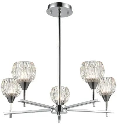 Kersey 24" Wide 5-Light Chandelier - Polished Chrome