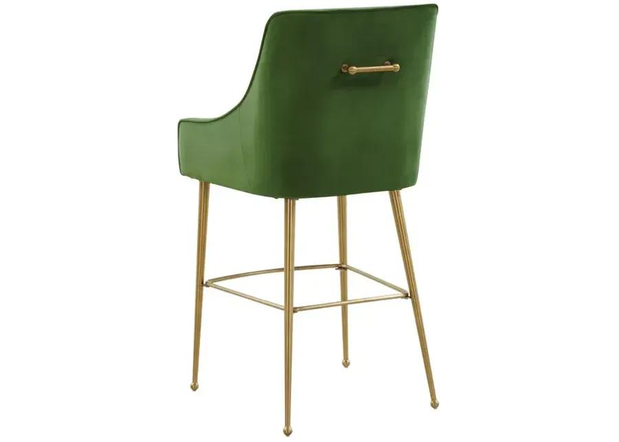 Beatrix Green Velvet Bar Stool - Gold Legs