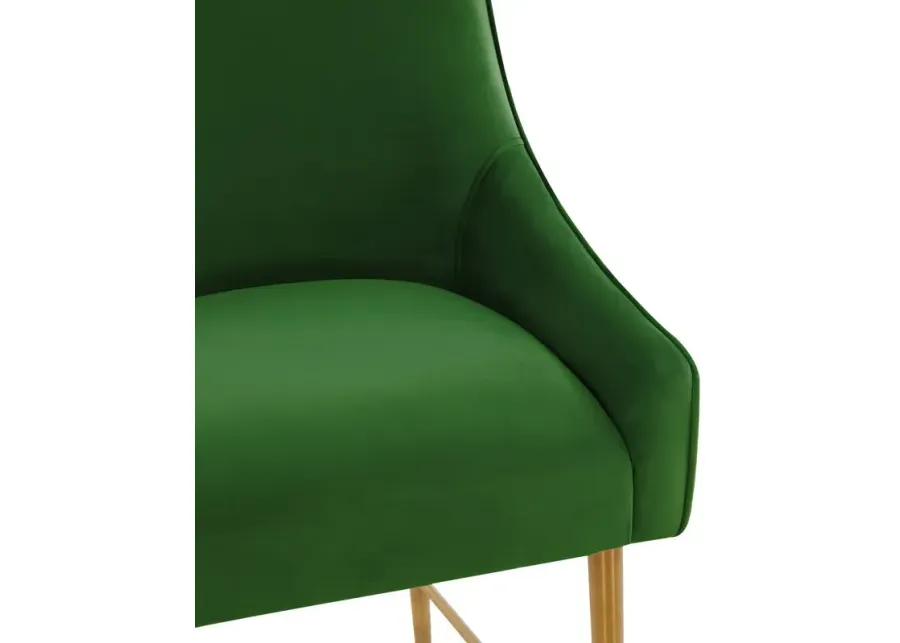 Beatrix Green Velvet Bar Stool - Gold Legs