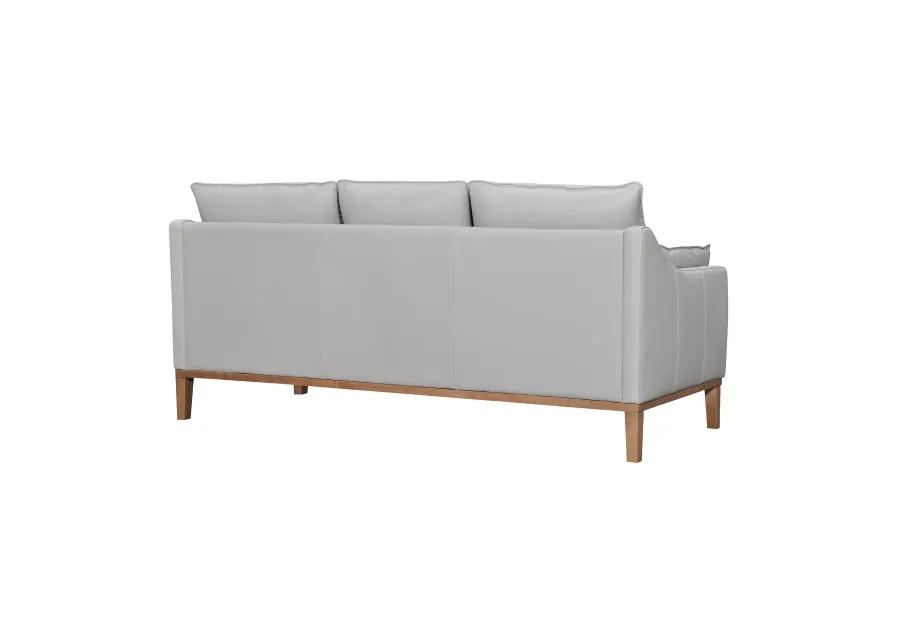 Pompeii 87" Dove Gray Leather Sofa