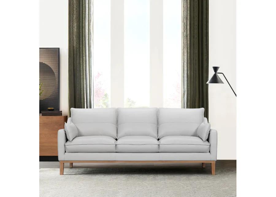 Pompeii 87" Dove Gray Leather Sofa