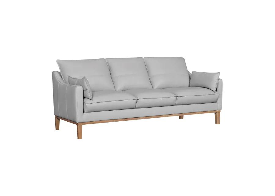 Pompeii 87" Dove Gray Leather Sofa