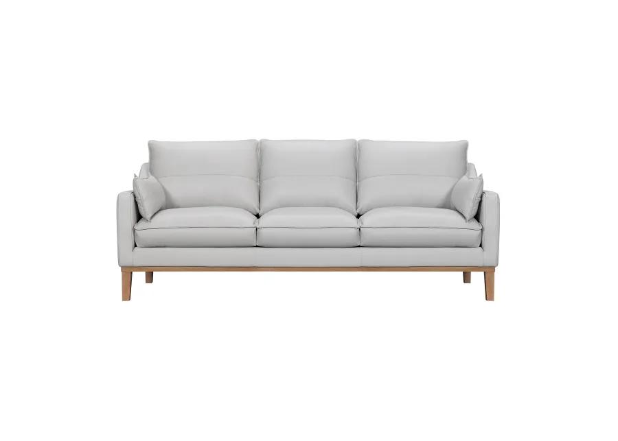 Pompeii 87" Dove Gray Leather Sofa