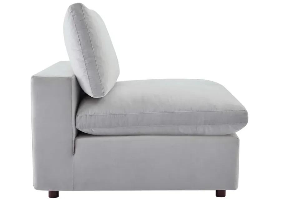 Commix Down Filled Overstuffed Performance Velvet Armless Chair