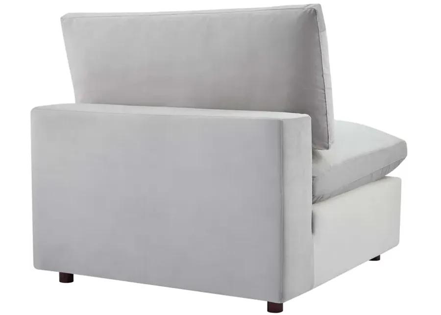 Commix Down Filled Overstuffed Performance Velvet Armless Chair