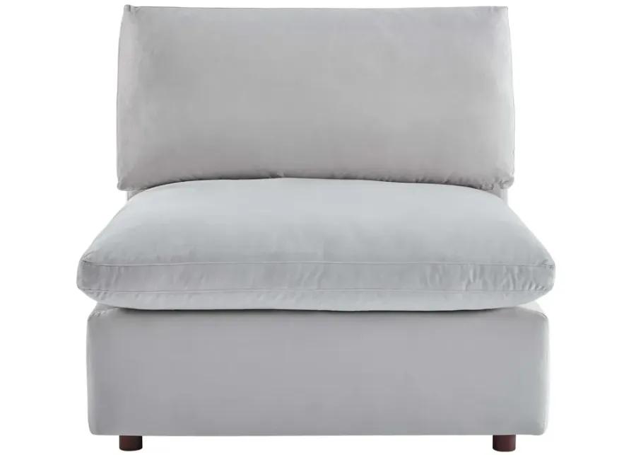 Commix Down Filled Overstuffed Performance Velvet Armless Chair