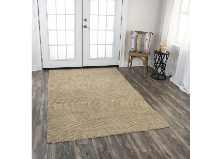 Mason Park Beige Solid/Tone on Tone Recycled Polyester 8'6" x 11'6" Rectangle Rug