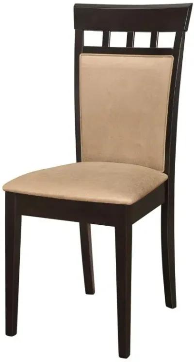 Gabriel Upholstered Side Chairs Cappuccino and Tan (Set of 2)