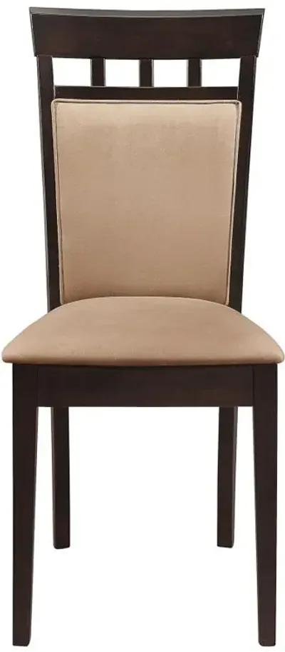 Gabriel Upholstered Side Chairs Cappuccino and Tan (Set of 2)