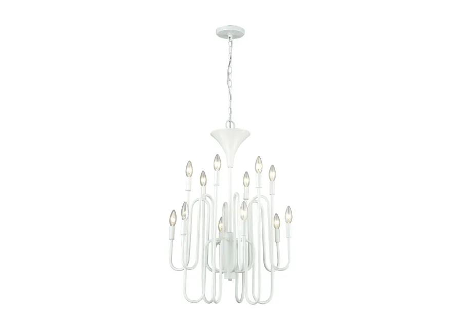 Decatur 22" Wide 12-Light Chandelier - Matte White