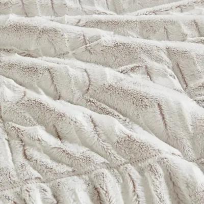 Madison Park Gia Blush Back Print Long Fur Comforter Mini Set